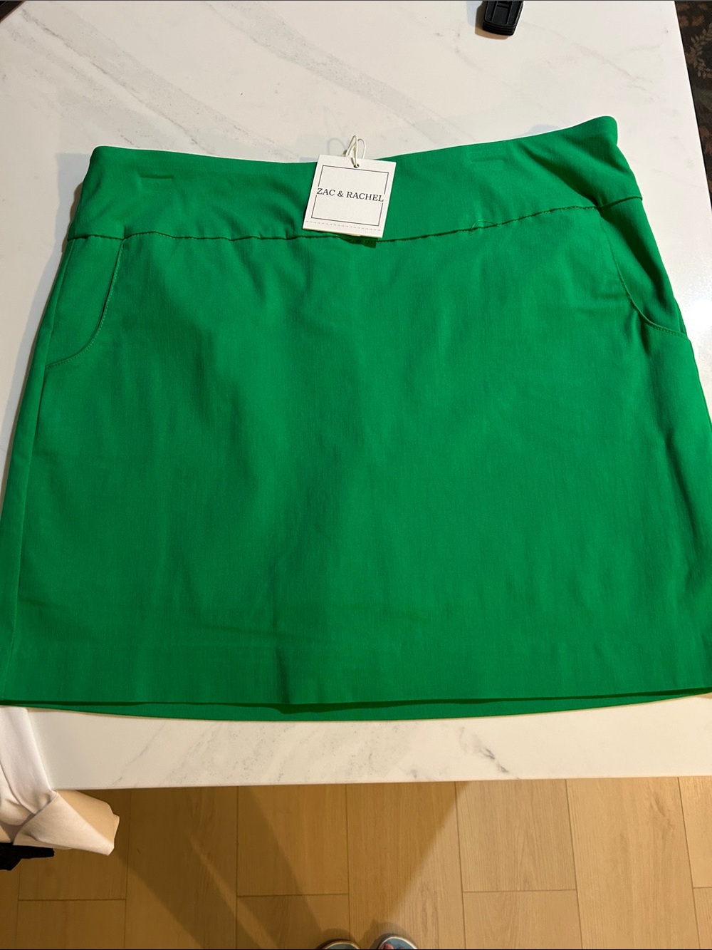 Zac & Rachel Bright Green Ponte Mini Skirt